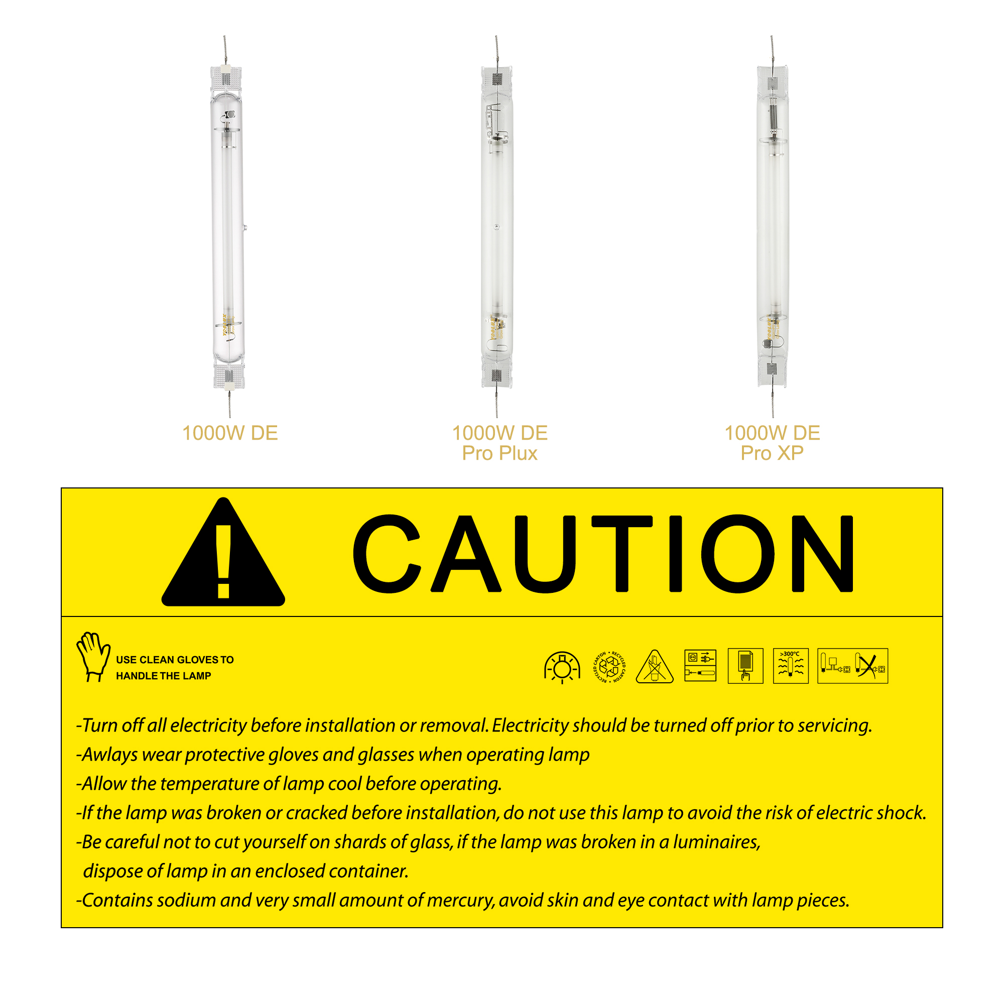 Professional HID Manufacturer Grow Plant 1000w Double Ended Hps Light Lamp