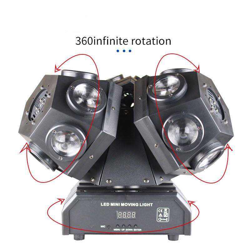 150W Triple Arm Moving Head Light with 18x10W LEDs 13/21 Channels DMX512 Sound Activated Master Slave Modes AC100-220V