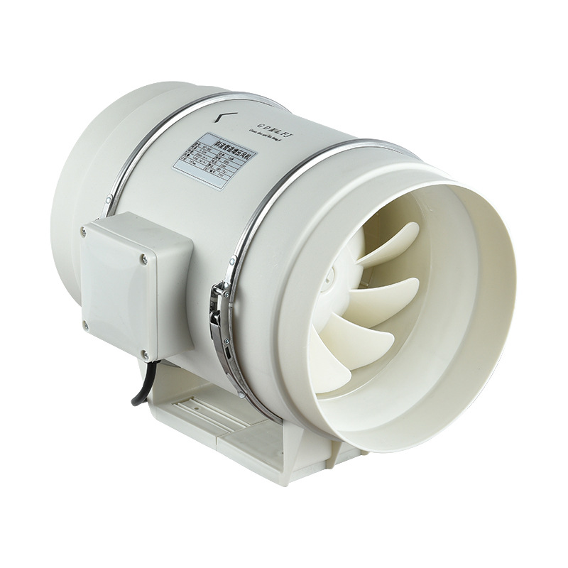 8-Inch Round Plastic Inline Tube Fan HF-200,130 Watt Power 2-Speed (White)