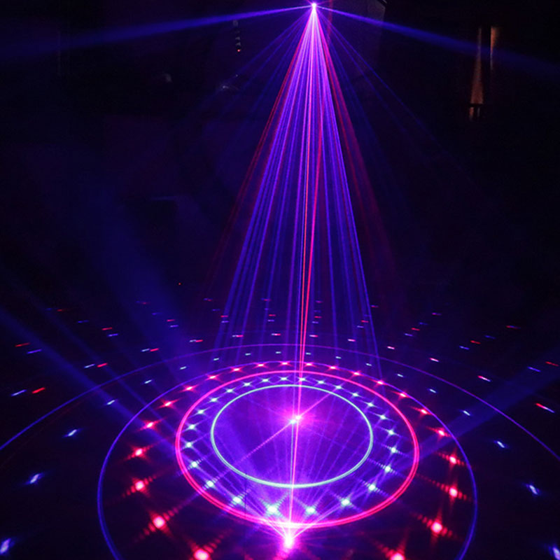 Single-Head 10w RGB Full Color Laser Stage Light, Sound Activated & DMX Control with 51 Patterns, High-Precision Scanning for Bars, Clubs, Parties, and Events