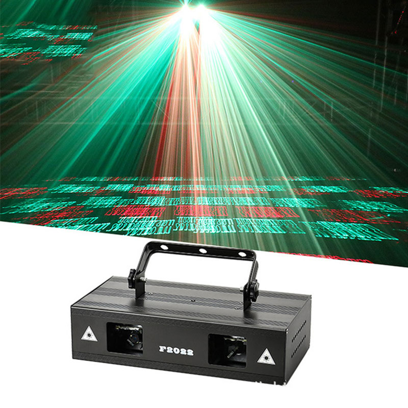 Two-Head 40w RGB Full Color Laser Stage Light, Sound Activated & DMX Control with 51 Patterns, High-Precision Scanning for Bars, Clubs, Parties, and Events