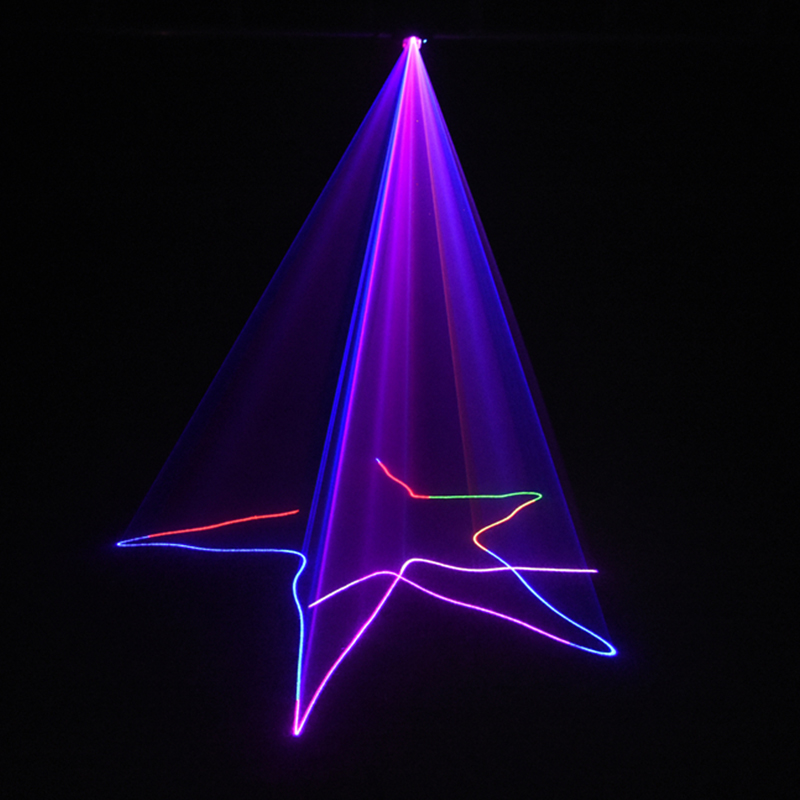 Single-Head 50w RGB Full Color Laser Stage Light, Sound Activated & DMX Control with 51 Patterns, High-Precision Scanning for Bars, Clubs, Parties, and Events