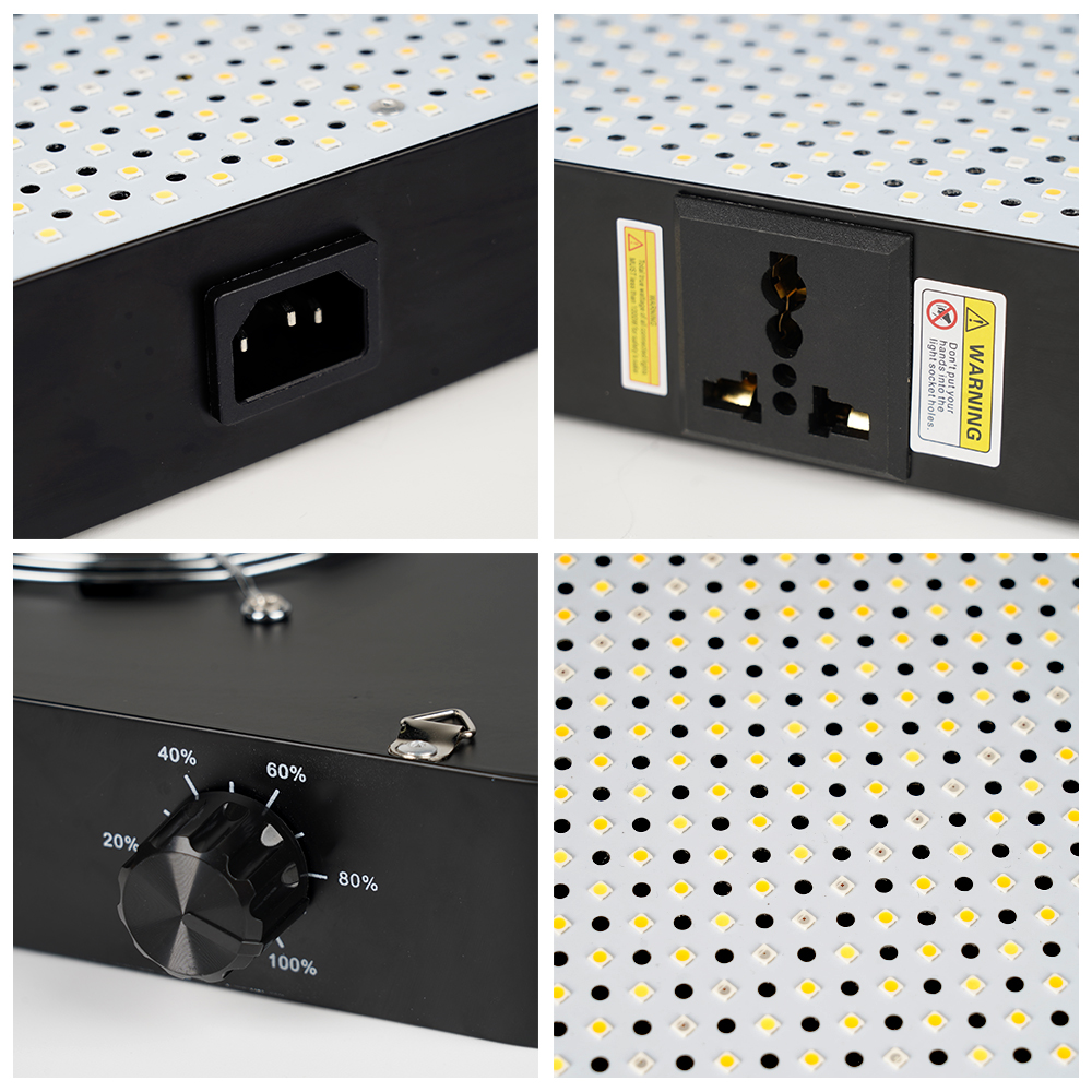 Dimmable 100W Led Grow Light for Indoor Plants Full Spectrum Built-in Fan Led Grow Light for Grow Tent