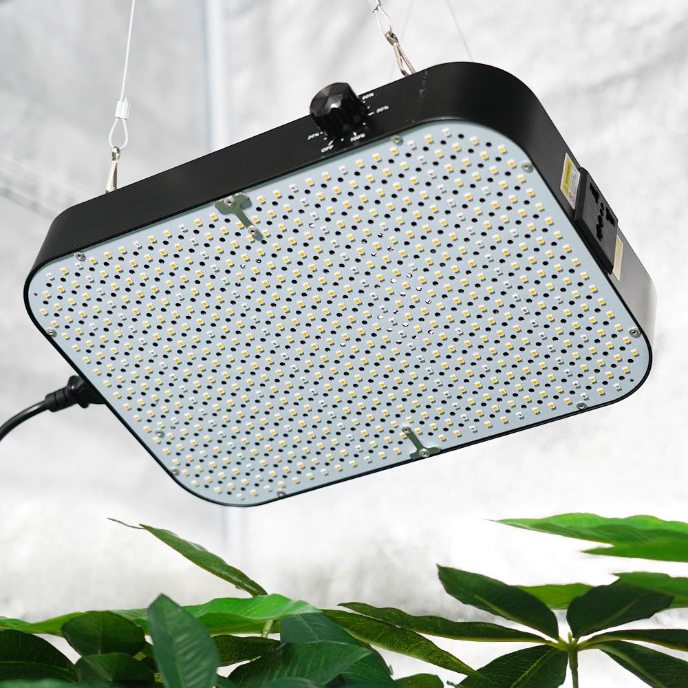 Dimmable 100W Led Grow Light for Indoor Plants Full Spectrum Built-in Fan Led Grow Light for Grow Tent