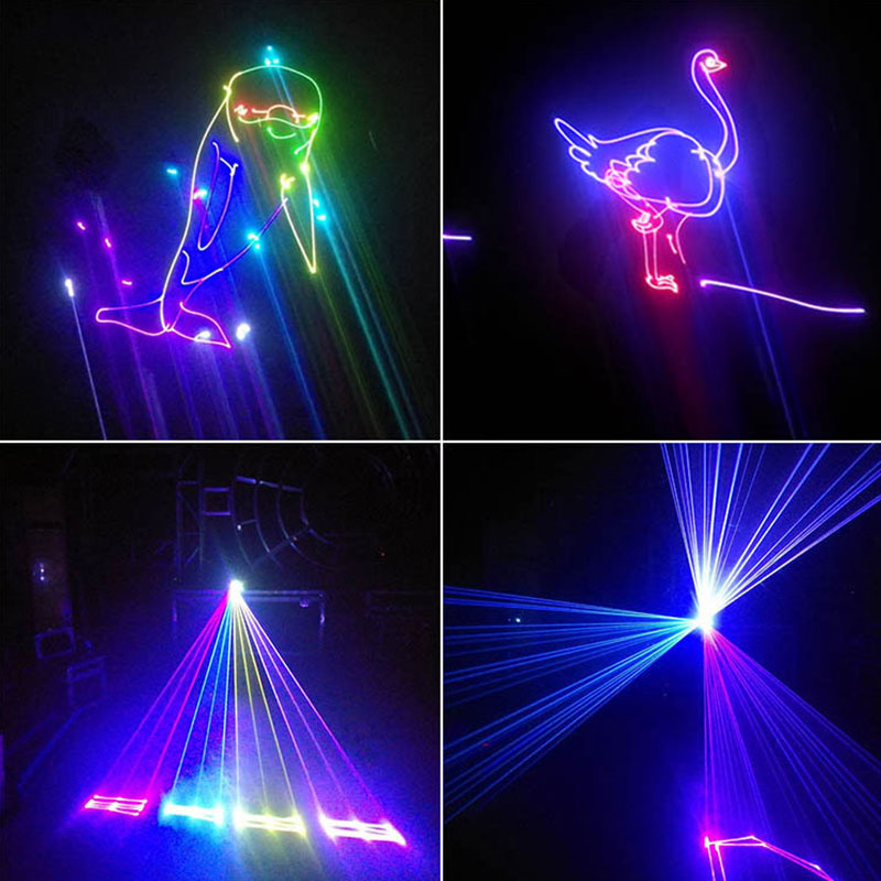 Single-Head 100w RGB Full Color Laser Stage Light, Sound Activated & DMX Control with 51 Patterns, High-Precision Scanning for Bars, Clubs, Parties, and Events