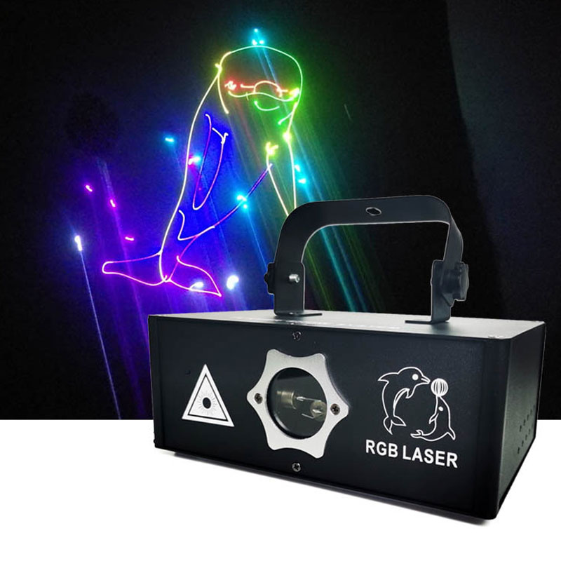 Single-Head 100w RGB Full Color Laser Stage Light, Sound Activated & DMX Control with 51 Patterns, High-Precision Scanning for Bars, Clubs, Parties, and Events