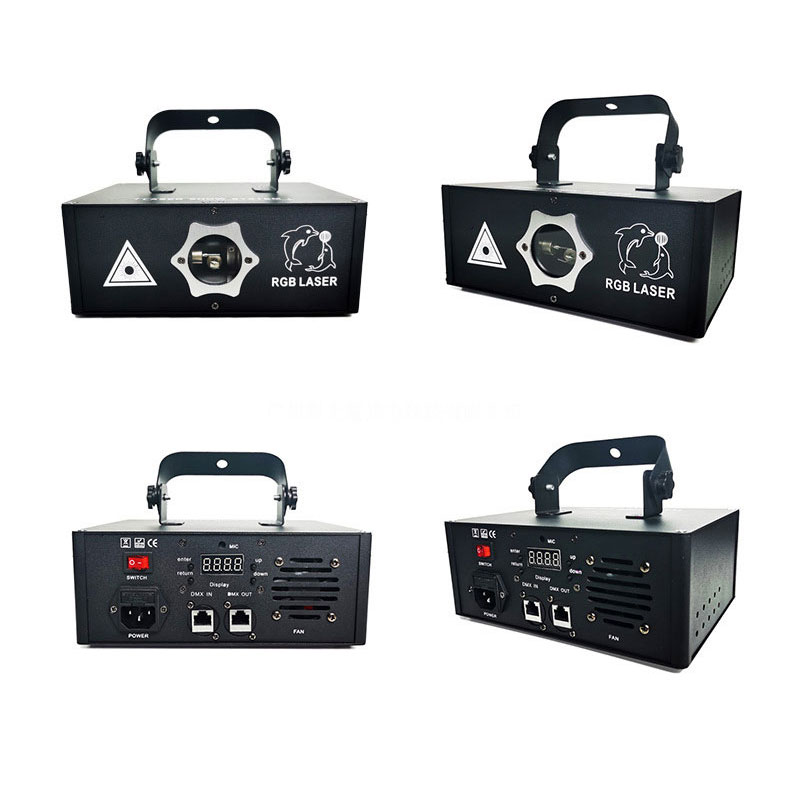 Single-Head 100w RGB Full Color Laser Stage Light, Sound Activated & DMX Control with 51 Patterns, High-Precision Scanning for Bars, Clubs, Parties, and Events