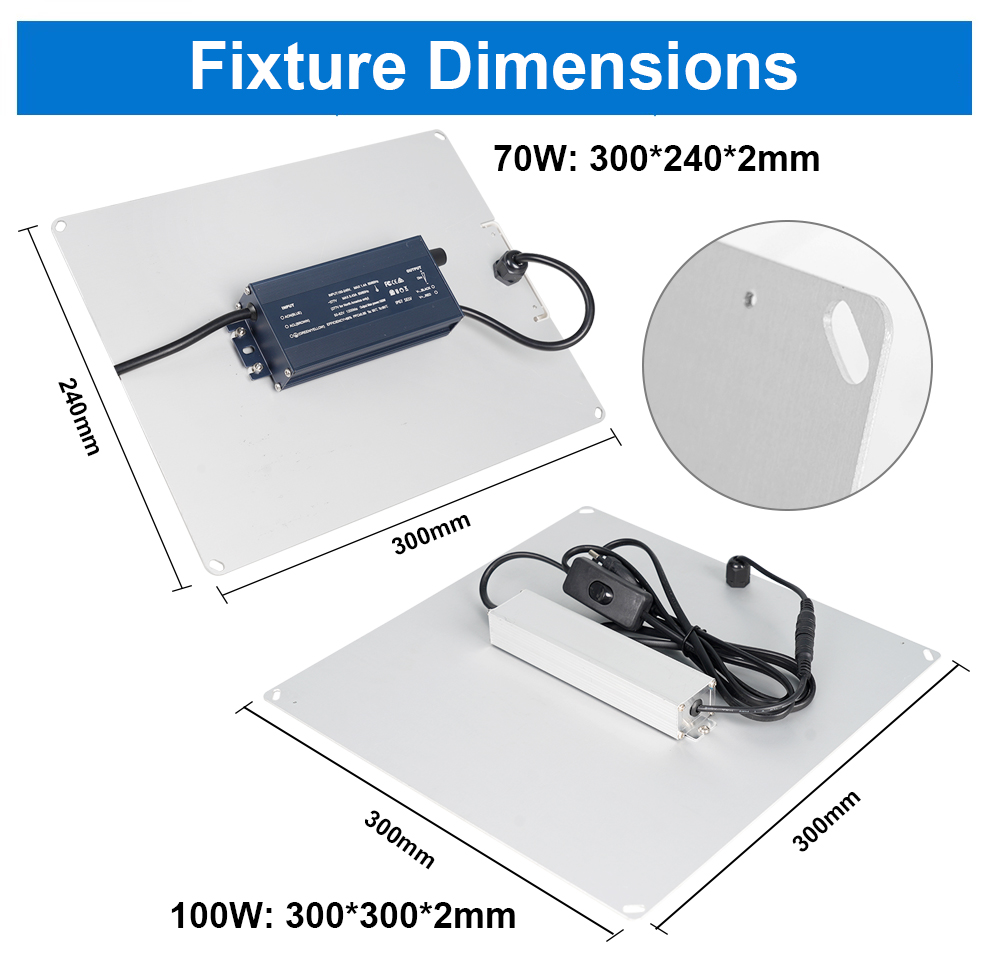 Quantum Board 100W-300W Full Spectrum LED Grow Light Panel for Indoor Hydroponic Plants Vegetables Fruits