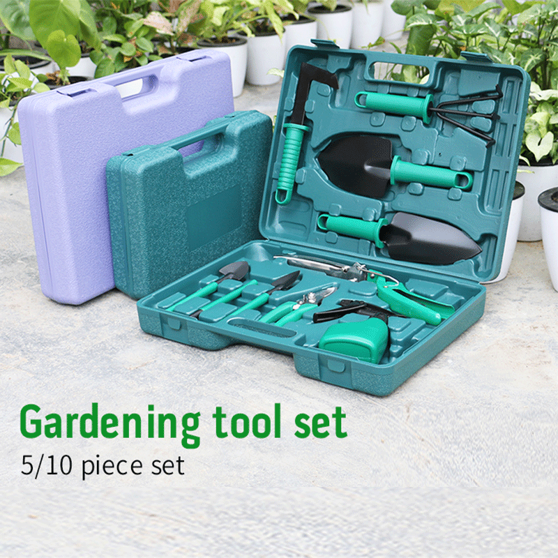 Garden Tool Box 10-piece Set-Green
