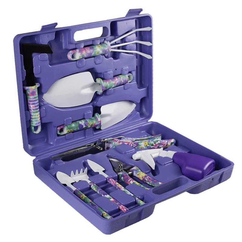 Garden Tool Box 10-piece Set-Purple