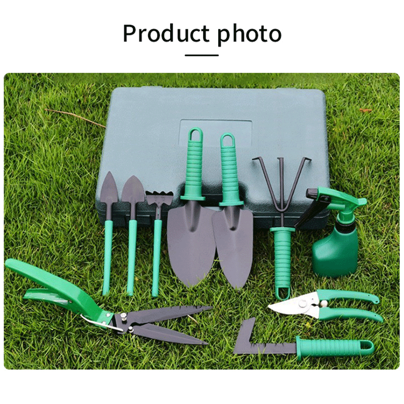 Garden Tool Box 10-piece Set-Green