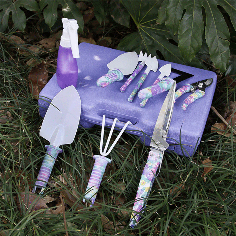Garden Tool Box 10-piece Set-Purple