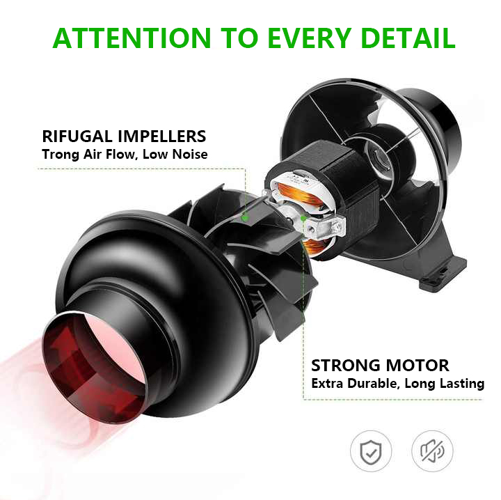 4 inch round Plastic Inline Tube Fan BF4