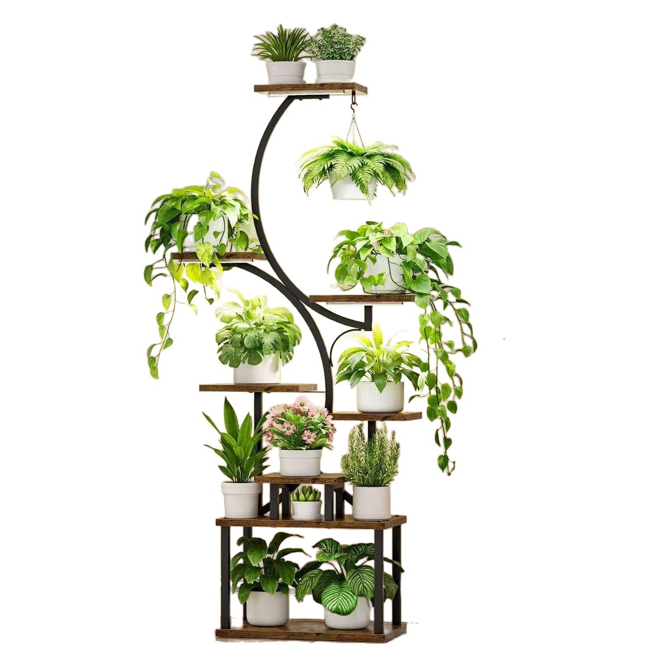 Modern Nordic Metal Plant Stand, Eco-Friendly 3-6L Desktop Flower Pot Holder for Corner Decor & Wedding Cake Display