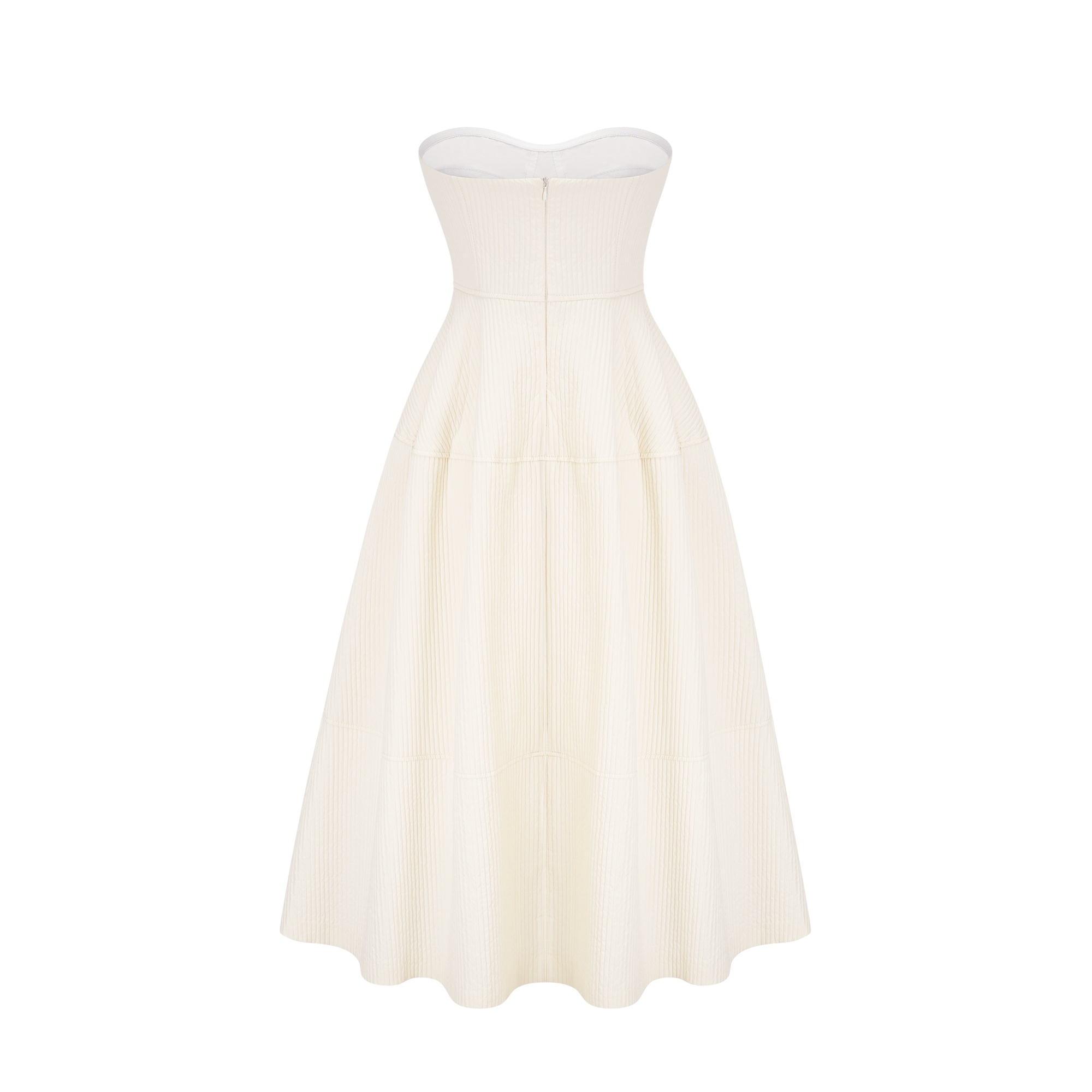 Cortny bustier-style pleated midi dress