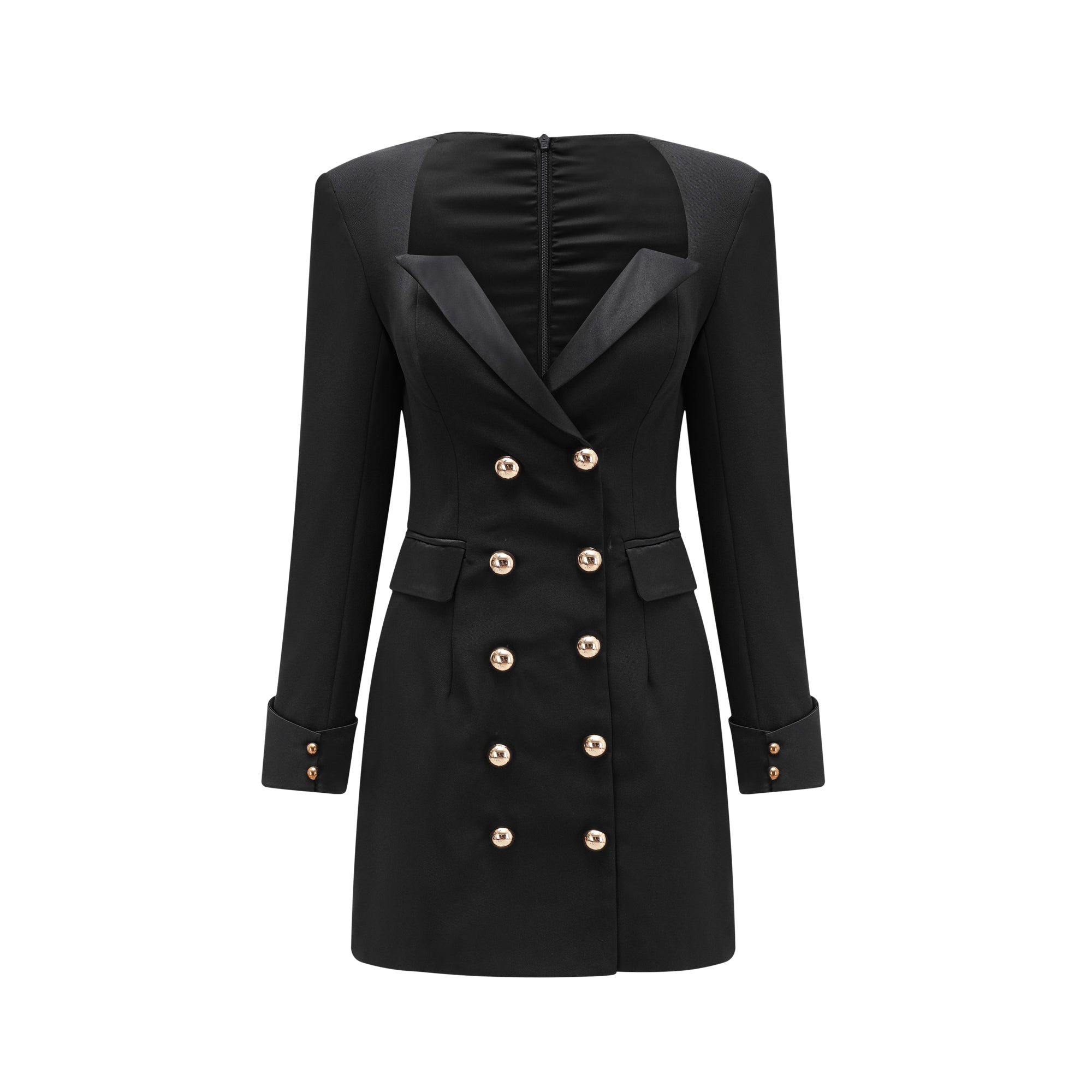 Fiadh black double-breasted mini dress