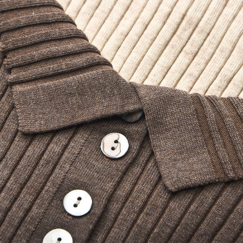 Loucille brown cut-out ribb knitted mini dress