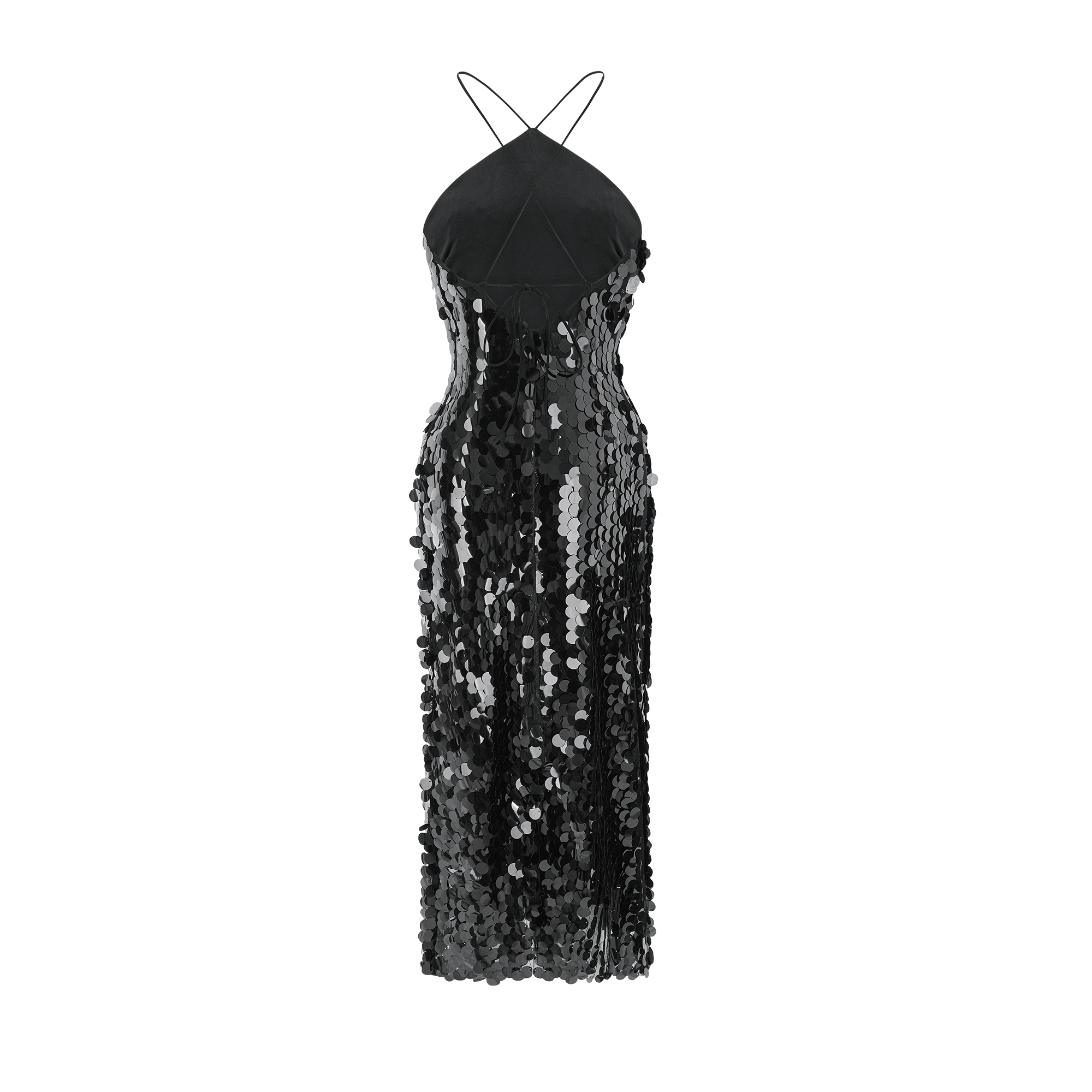 Lysandra black embellished midi dress