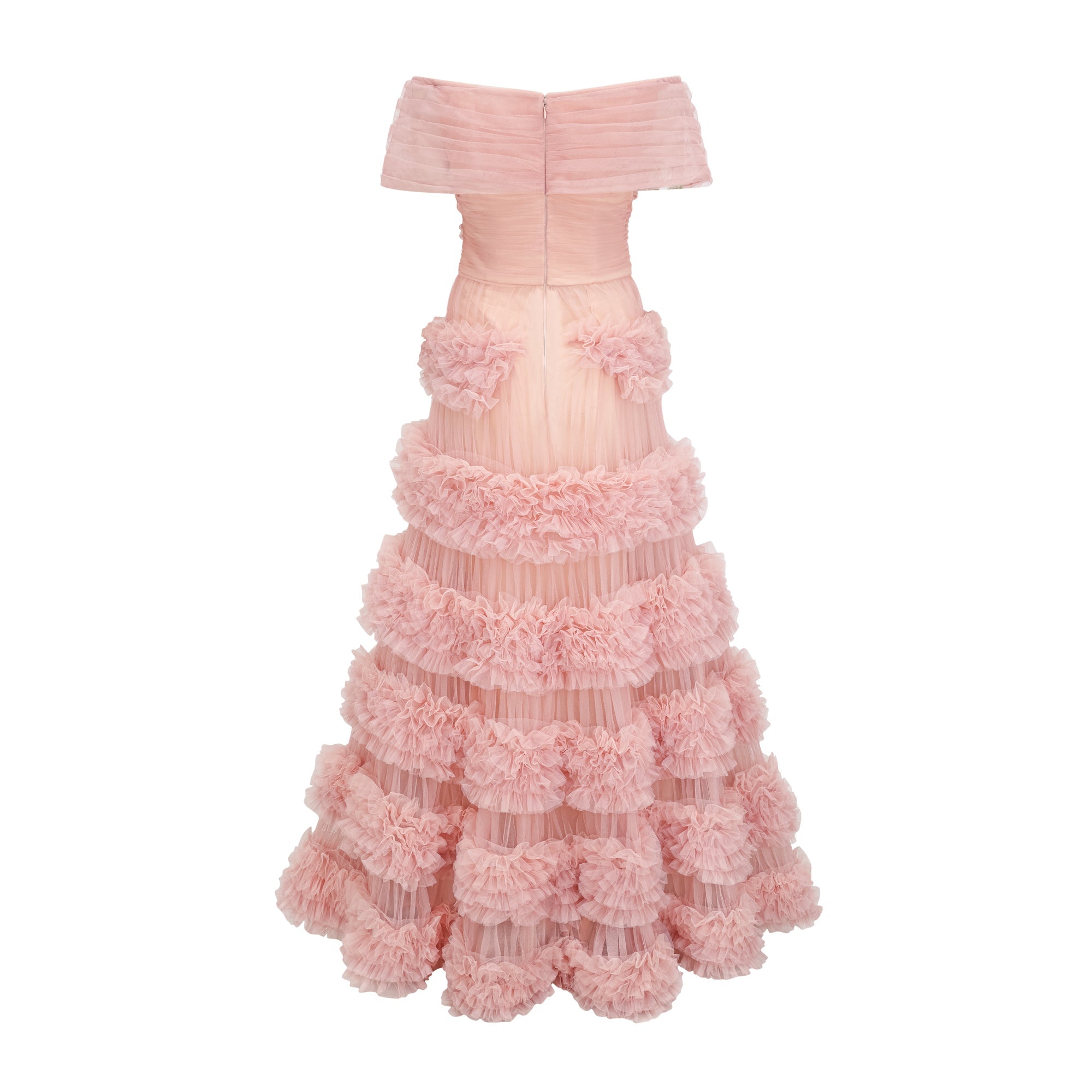 Solène pink tiered maxi dress