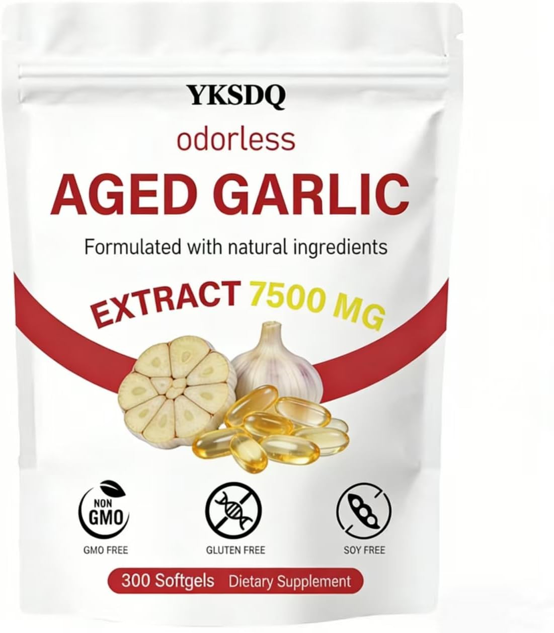 Aged Garlic Extract Capsules,Gluten-Free,Non-GMO,300 Softgels