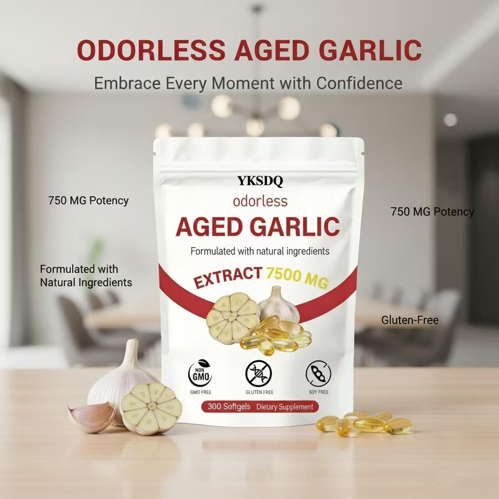 Aged Garlic Extract Capsules,Gluten-Free,Non-GMO,300 Softgels