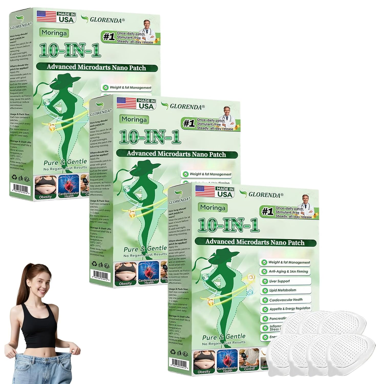 2026 Moringa Patch New Professional Moringa 10-in-1 Nano Microdarts Patch-3BOX