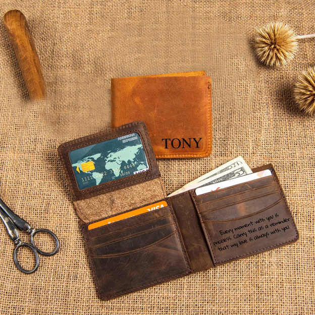 Personalized Vintage Leather Wallet | GC012
