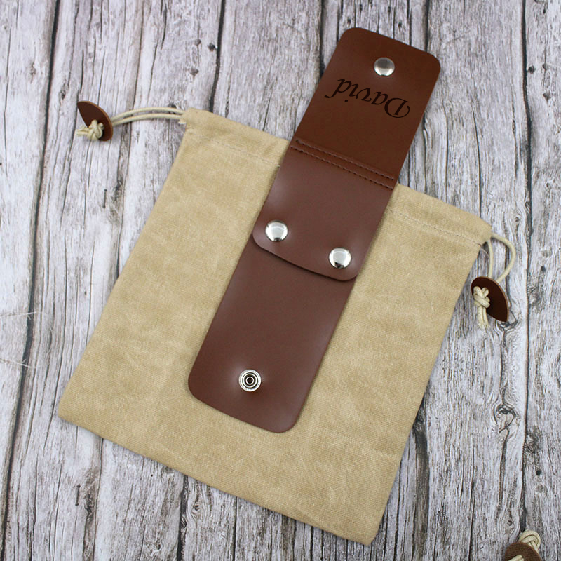 Personalised Canvas Drawstring Collapsable Forest Foraging Pouch | Dad04