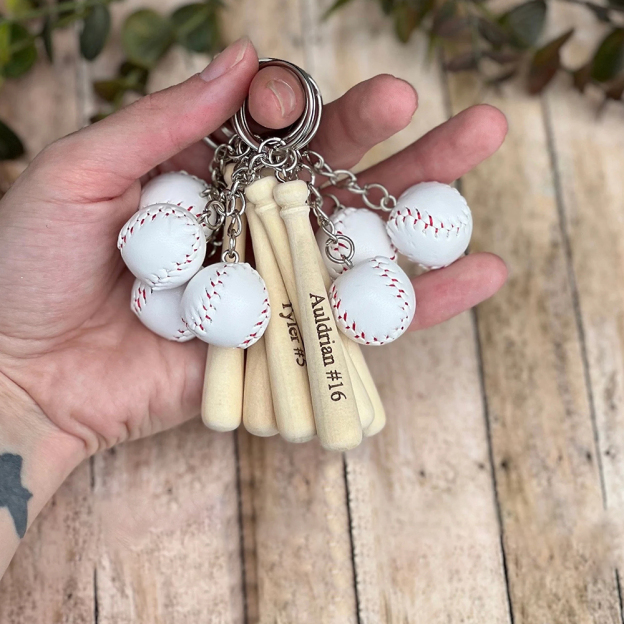 Personalized Baseball Player Tag Keychains | GC036