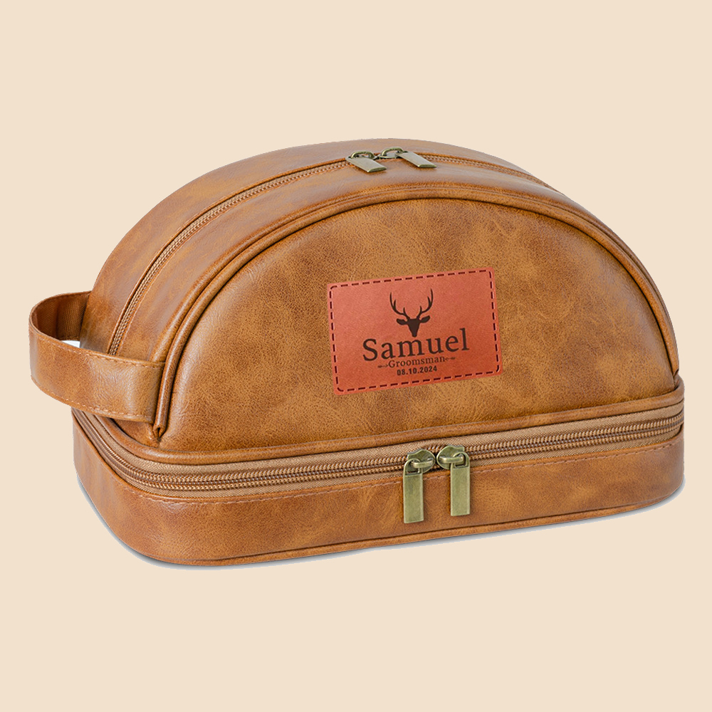 Personalized Leather Travel Toiletry Bag | GC009