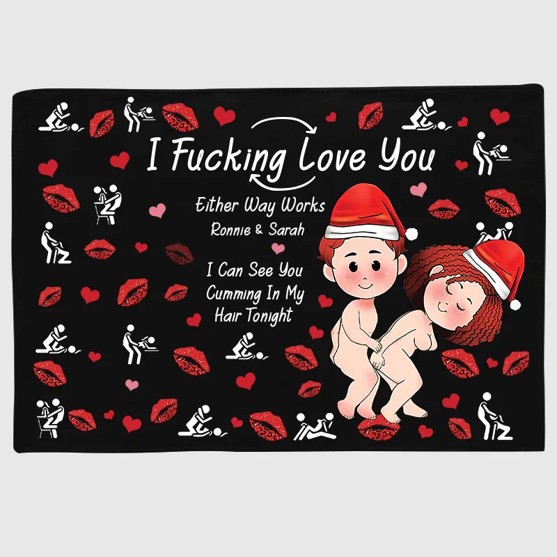 Personalized I Fucking Love You Funny Couple Blanket | GC026