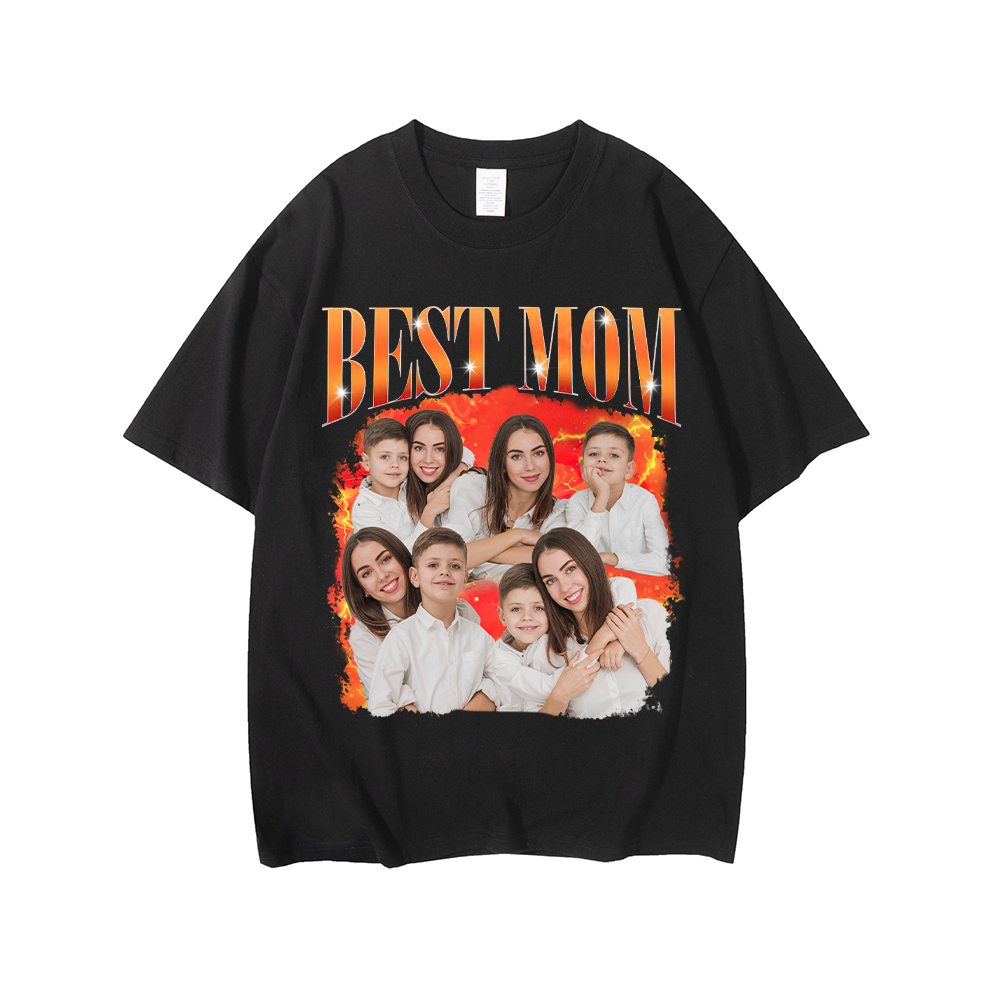 Personalized Original Cotton Best Mom Photo T-Shirt | GC046