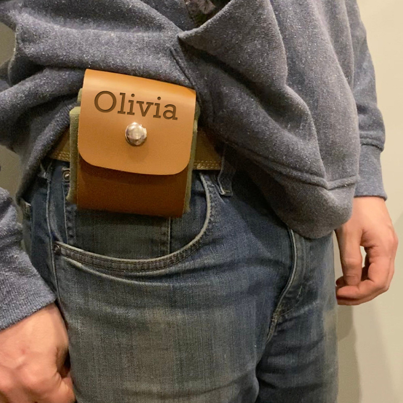 Personalised Canvas Drawstring Collapsable Forest Foraging Pouch | Dad04