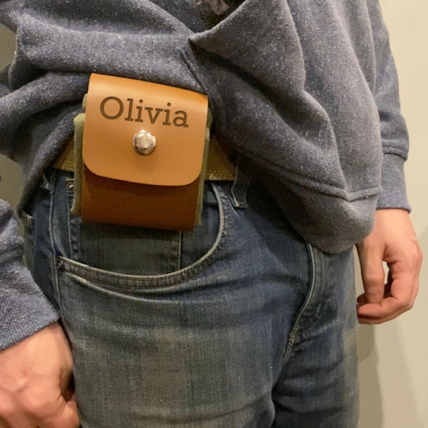 Personalised Canvas Drawstring Collapsable Forest Foraging Pouch | Dad04