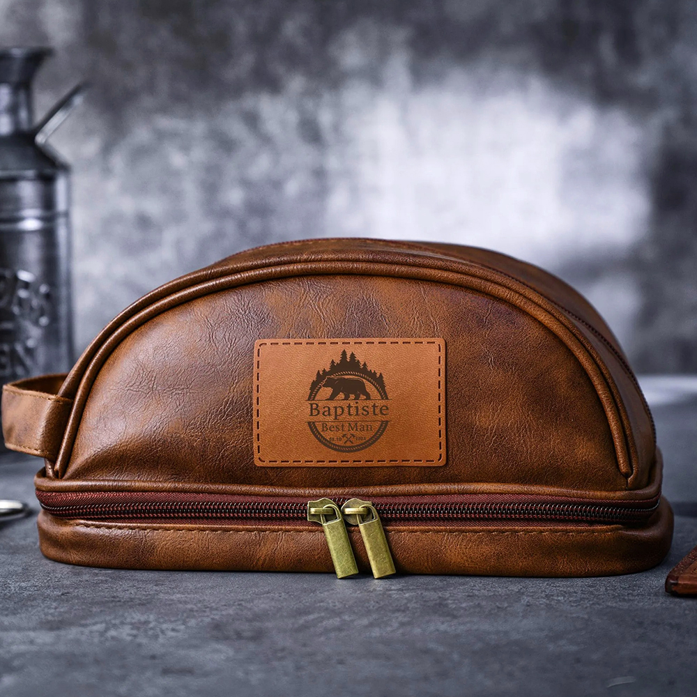 Personalized Leather Travel Toiletry Bag | GC009