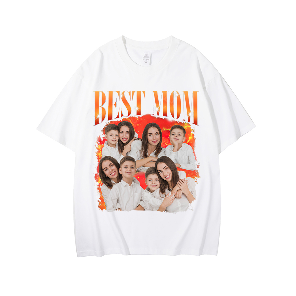 Personalized Original Cotton Best Mom Photo T-Shirt | GC046