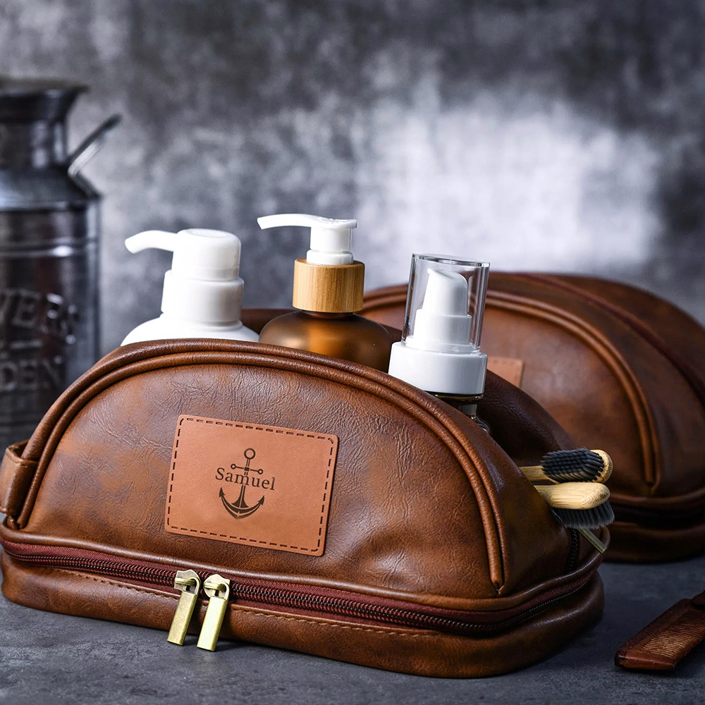Personalized Leather Travel Toiletry Bag | GC009