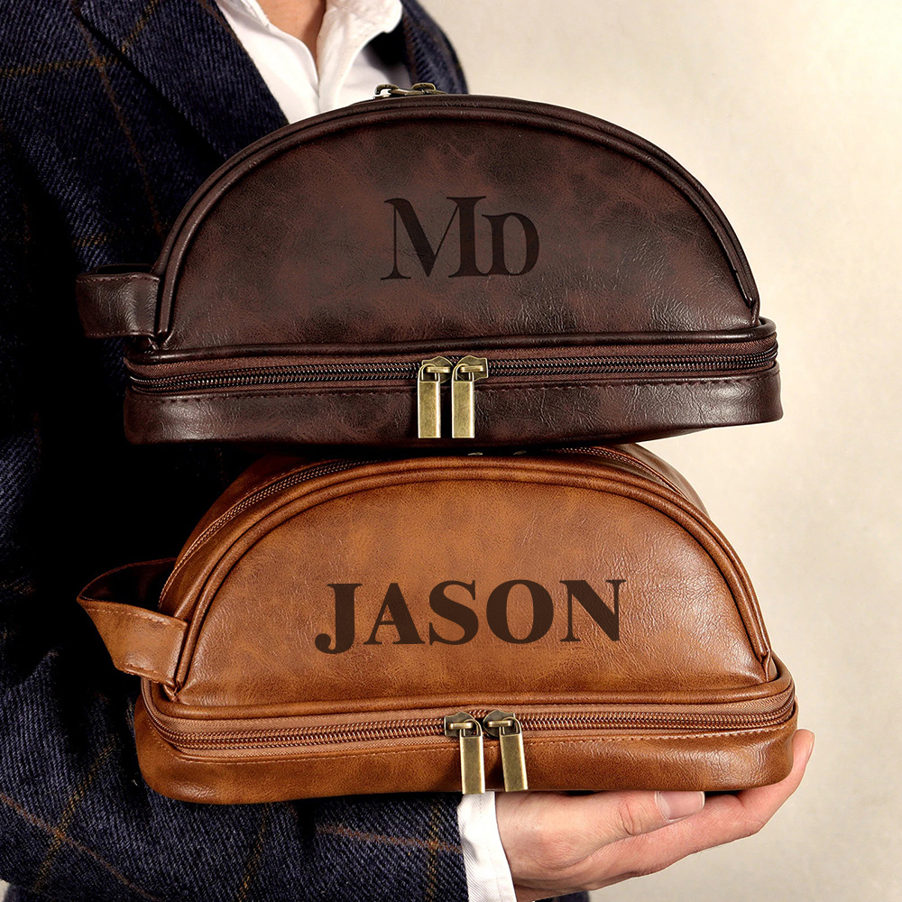 Personalized Leather Travel Toiletry Bag | GC00901