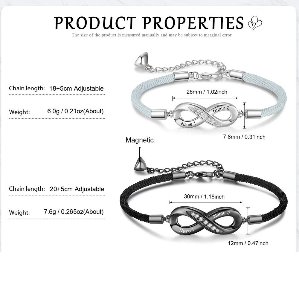 Personalized Mobius Forever Love Couple Bracelets Set | GC024