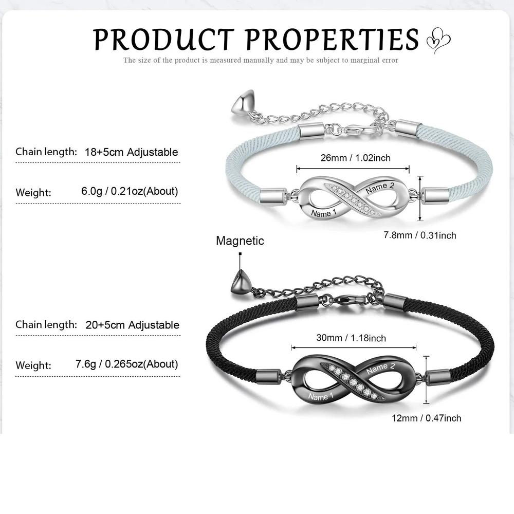 Personalized Mobius Forever Love Couple Bracelets Set | GC024