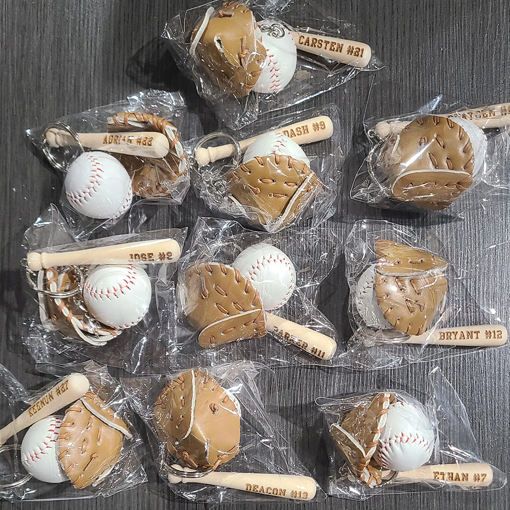 Personalized Baseball Player Tag Keychains | GC036