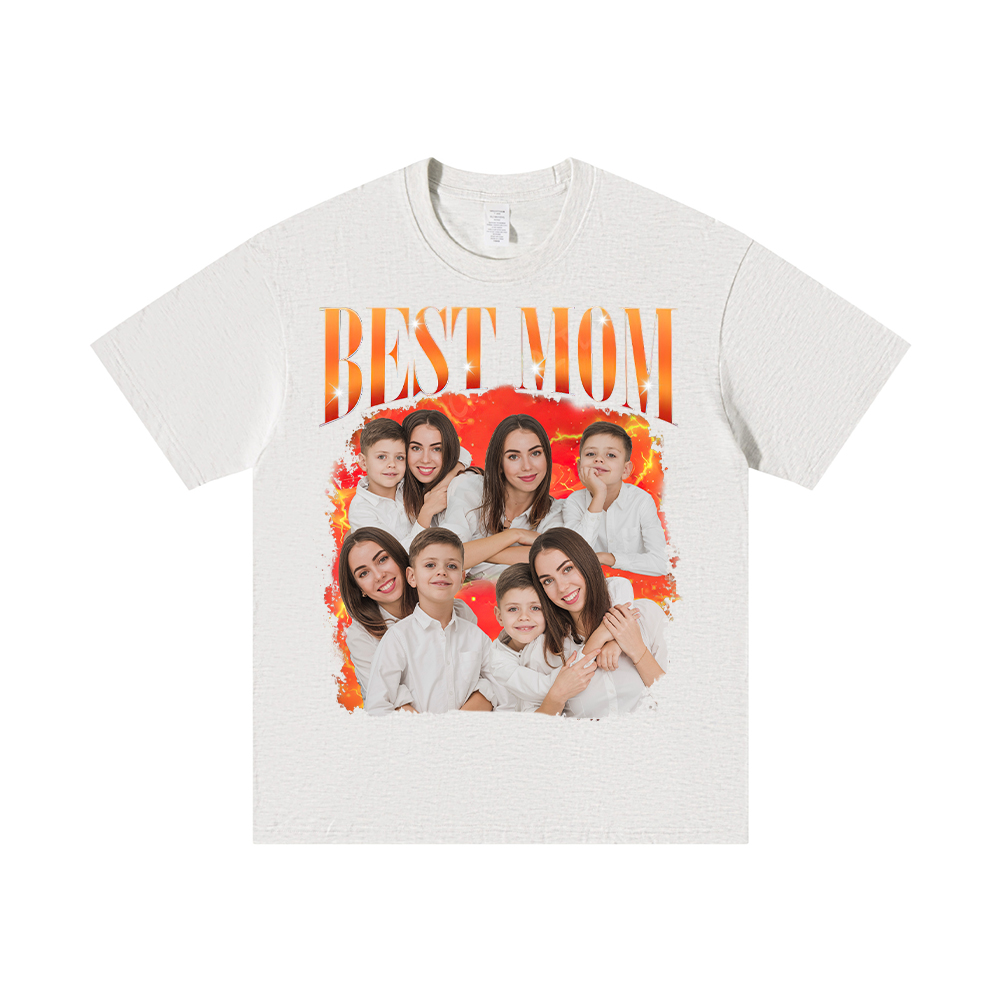 Personalized Original Cotton Best Mom Photo T-Shirt | GC046