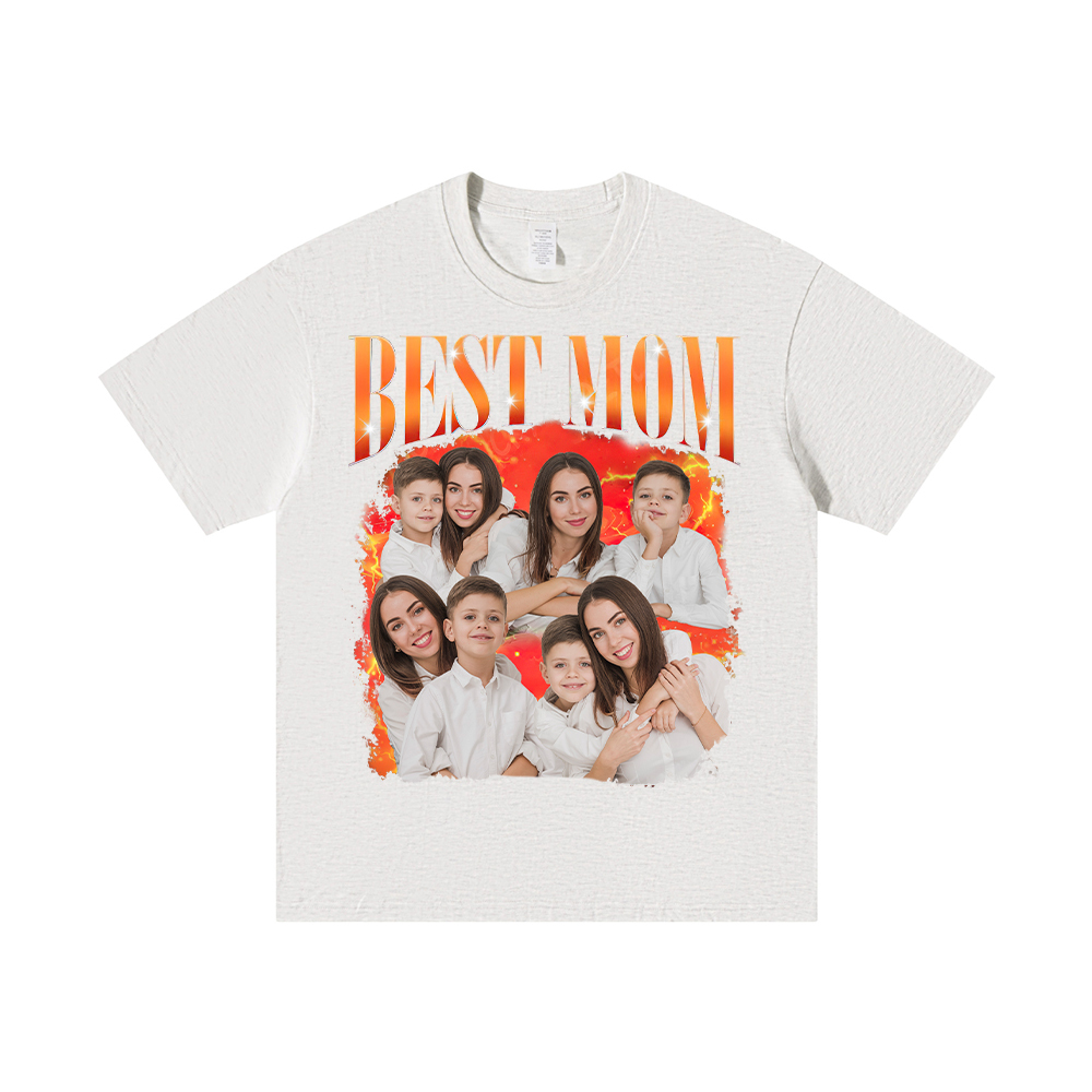 Personalized Original Cotton Best Mom Photo T-Shirt | GC046