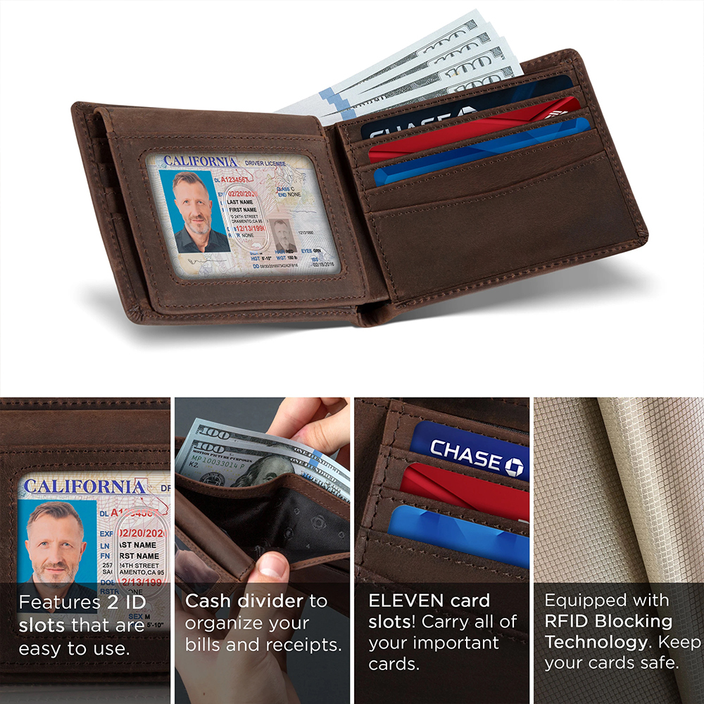 Personalized Leather RFID Wallet | GC010