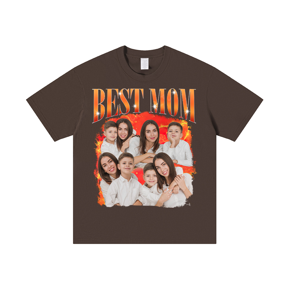 Personalized Original Cotton Best Mom Photo T-Shirt | GC046
