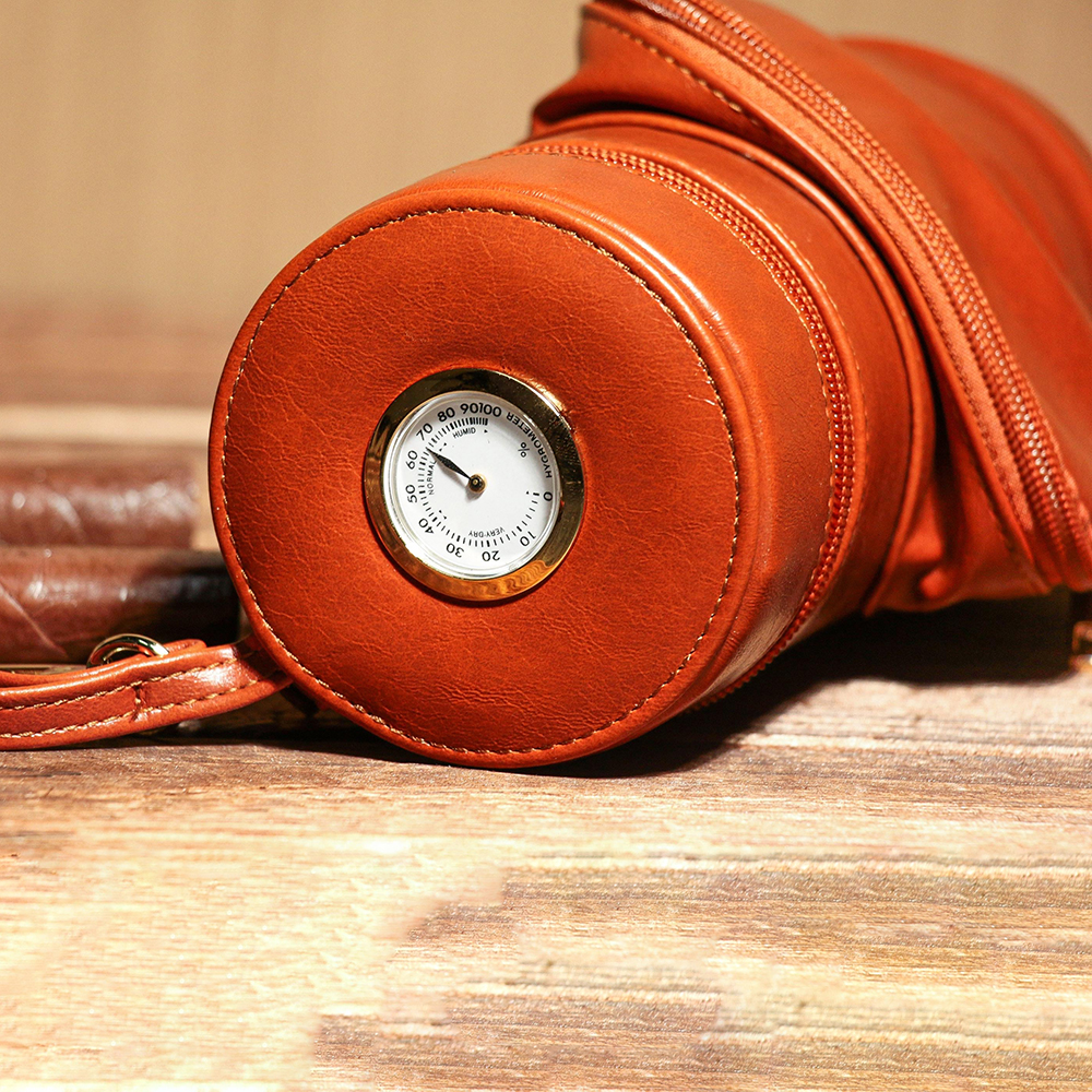 Personalized Portable Travel Leather Cigar Humidor Case | GC042