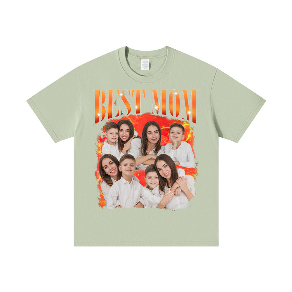 Personalized Original Cotton Best Mom Photo T-Shirt | GC046