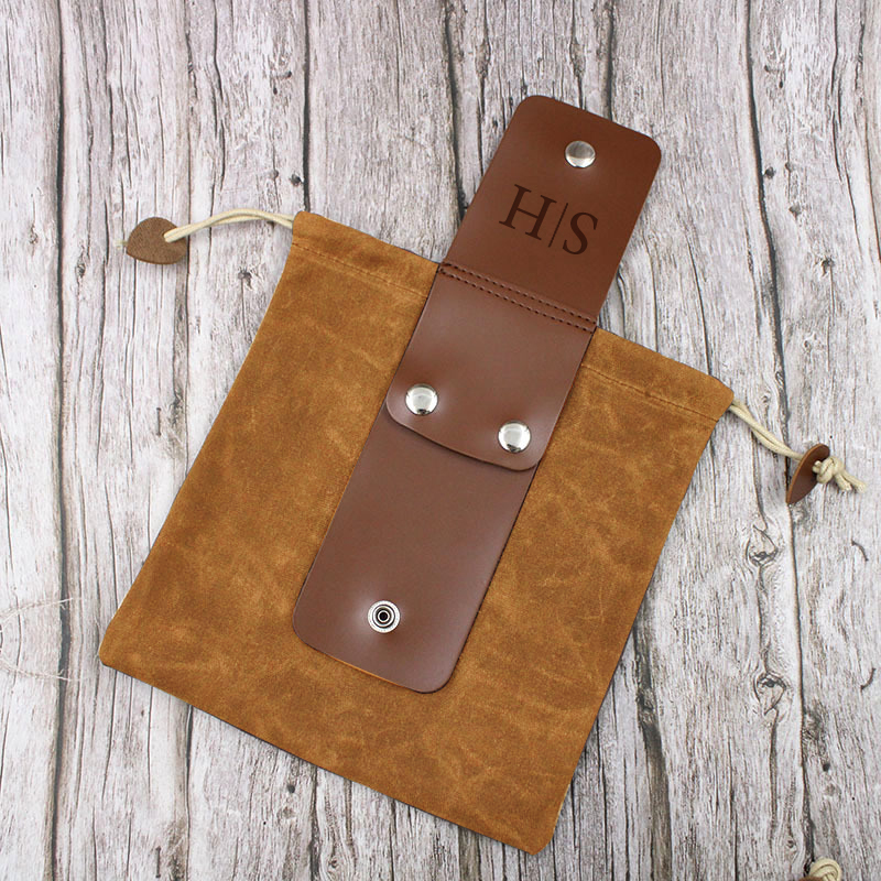 Personalised Canvas Drawstring Collapsable Forest Foraging Pouch | Dad04