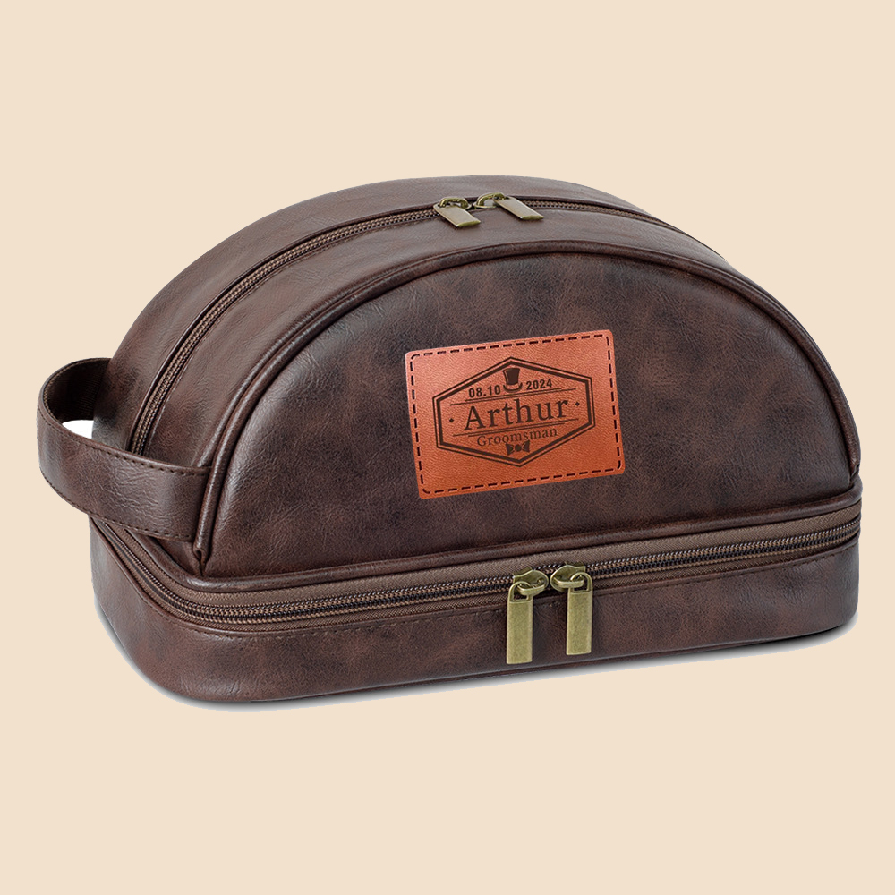 Personalized Leather Travel Toiletry Bag | GC009