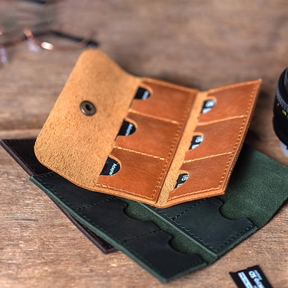 Personalized Leather 6 Slots SD Card Holder | GC019
